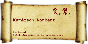 Karácson Norbert névjegykártya