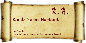 Karácson Norbert névjegykártya