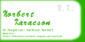 norbert karacson business card